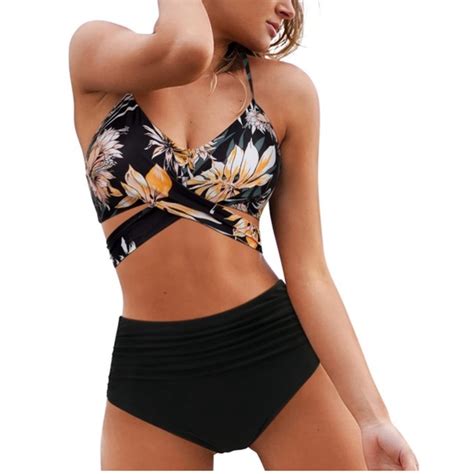 Swim Nib Omkagi Womens High Waisted Bandage Bikini Set Size Large Poshmark