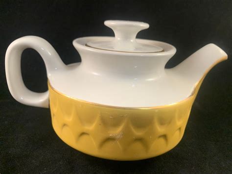 Mayer China Sculptura Pattern White And Mustard Colored Mini Etsy