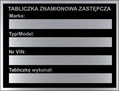 Zast Pcza Tabliczka Znamionowa X Mm Przyczepa Za Z Z