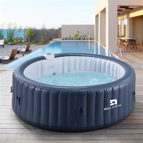 RELXTIME Inflatable Hot Tub Portable Air Jet Spa Outdoor Heater Blow Up Hottub Person With