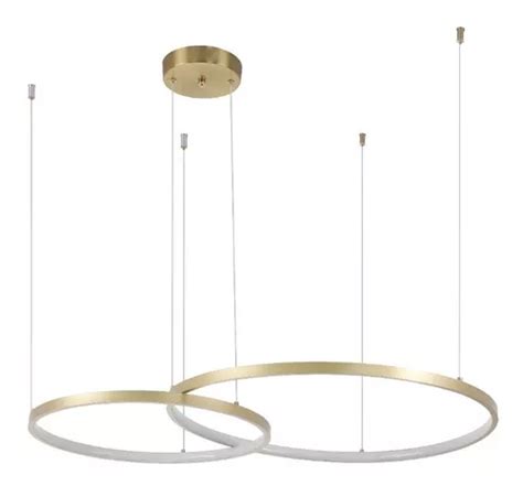 Lustre Pendente Led Argolas Arcos Aros W K Dourado