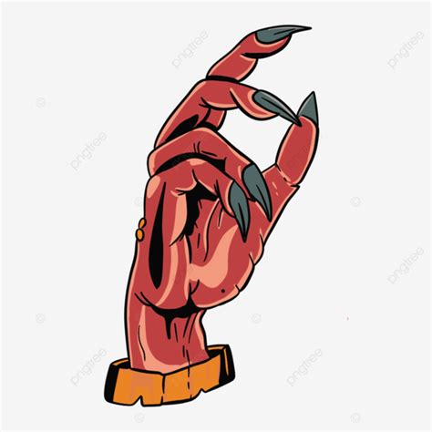 Red Hand Illustrator Red Hand Art Png Transparent Clipart Image And