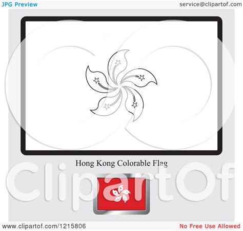 Clipart of a Coloring Page and Sample for a Hong Kong Flag - Royalty ...