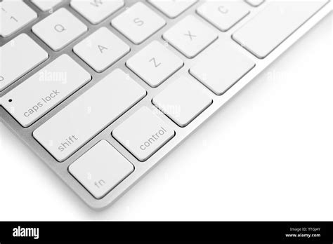 White keys of computer keyboard on white background, closeup Stock Photo - Alamy