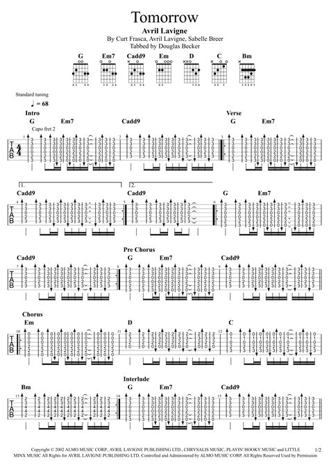 Tomorrow Avril Lavigne Guitar Chords