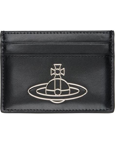 Vivienne Westwood Flat Silky Leather Card Holder In Black For Men Lyst