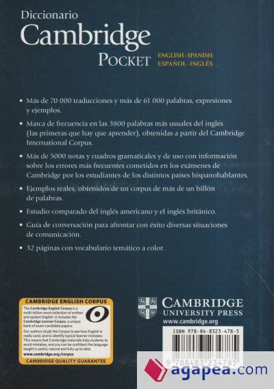 DICCIONARIO CAMBRIDGE POCKET ENGLISH SPANISH ESPAÑOL INGLES VV AA