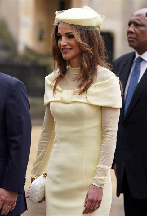 Queen Rania Shines At King Charles Coronation In Bow Tie Dress Wwd