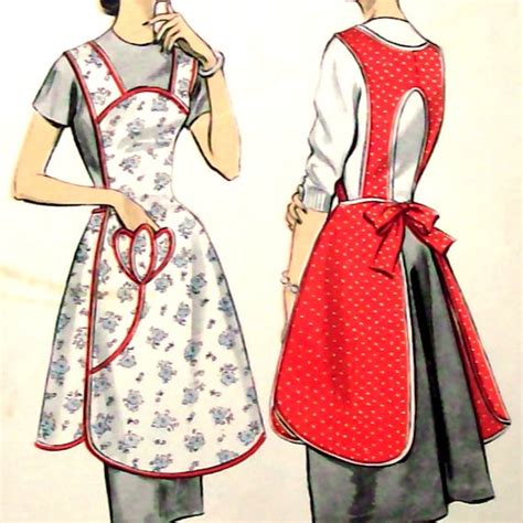 50s Vintage Sewing Pattern 1950s Apron Full By Socraftysupply