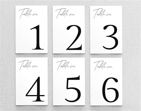 Table Number Template Printable Wedding Table Number Wedding Etsy