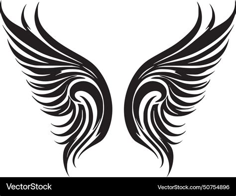 Angel wings - black and white Royalty Free Vector Image