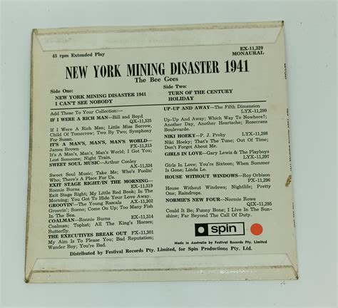 Vinyl Record Bee Gees New York Mining Disaster 1941 Singapore Pickers