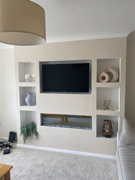 Media Wall Tv Room Decor Diy Living Room Decor Media Wall Shelves