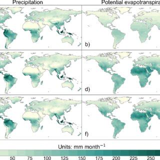 Spatial Patterns Of Mean Monthly Precipitation And Potential