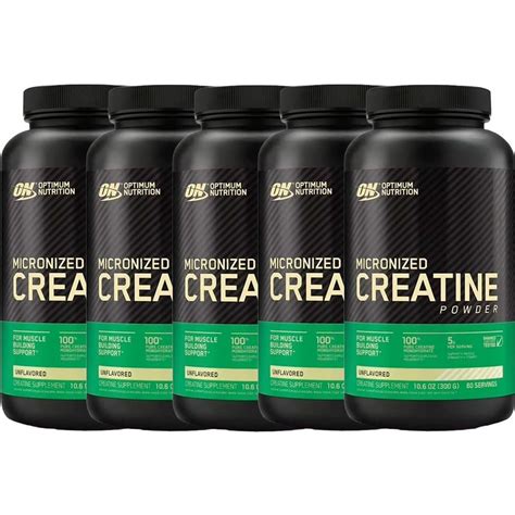 Kit 5X Creatina Powder Creapure 300g Optimum Nutrition OtimaNutri