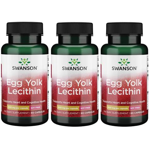 Swanson Egg Yolk Lecithin 600 Mg 60 Caps 3 Pack