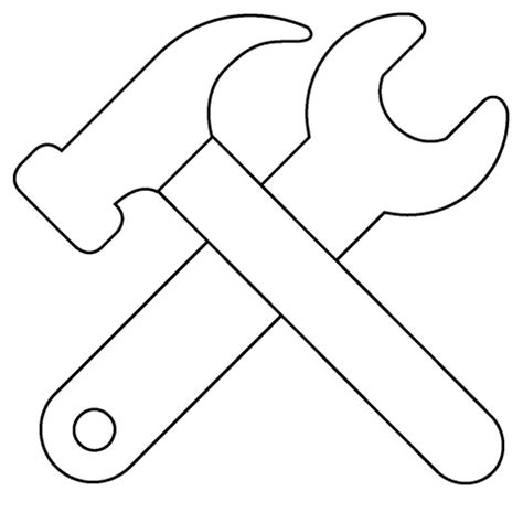 Hammer and Wrench Emoji coloring page | Free Printable Coloring Pages