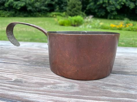 Early Antique Copper Cooking Pot Large Curved Handle Etsy