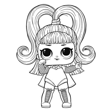 Раскраска ЛОЛ с волосами Светящаяся девочка распечатать или скачать