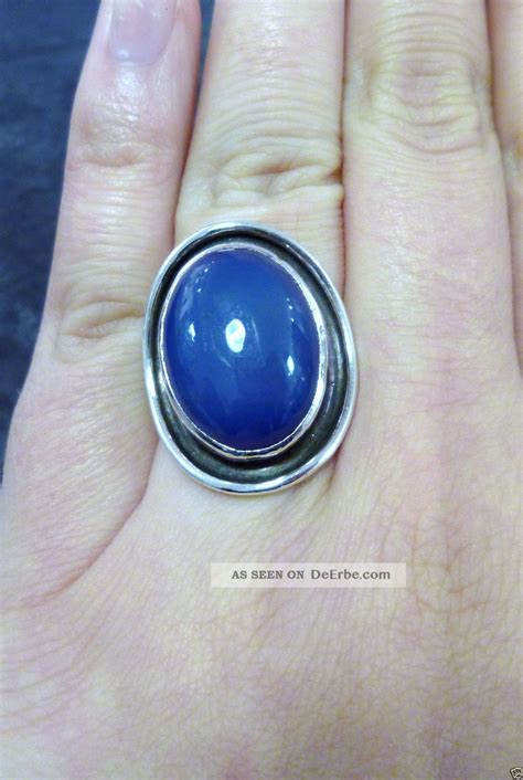 Silberring Blauer Chalcedon Er Silber Georg Kramer Fischland Gk