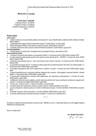 Giorgio Fraccastoro Cv Pdf