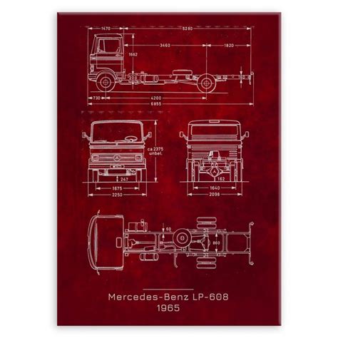 Plakat Metalowy Mercedes Benz LP 608 Projekt Scarlet M MURRANO