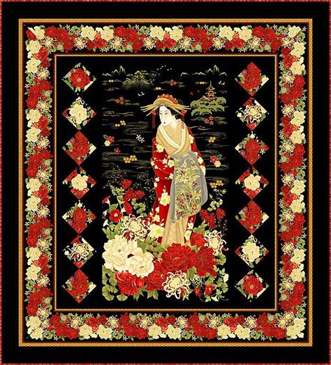 The Free Quilt Pattern Kyoto Garden Features A Dainty Peony Garden