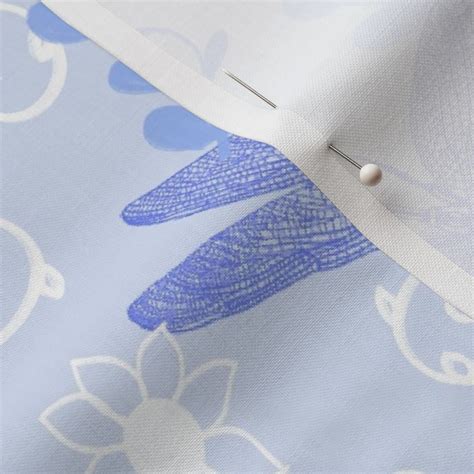 Periwinkle Dragonflies Large Print Fabric Spoonflower