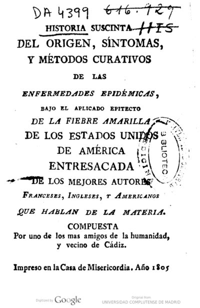 Historia Sucinta Del Origen S Ntomas Y M Todos Curativos De Las