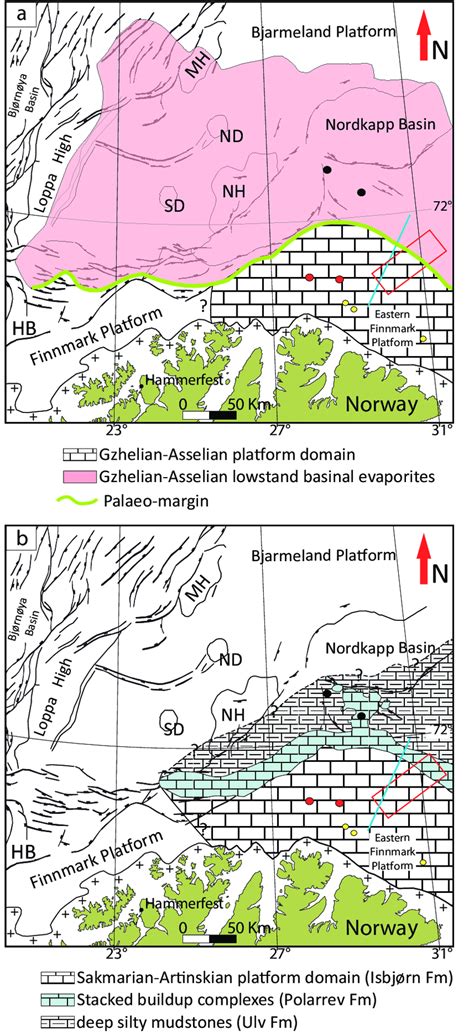 A Gzhelian Asselian Large Scale Facies Map Showing The Limit Of The