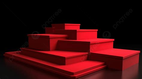 Podium Merah Digambarkan Dalam Rendering 3d Produk 3d Podium Produk