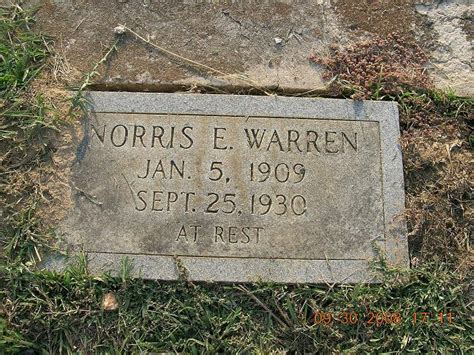 Norris Edge Warren 1909 1930 Find A Grave Memorial