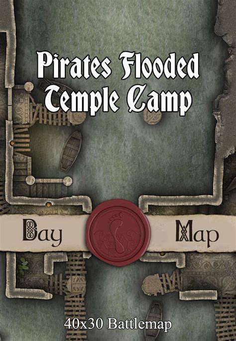 X Battlemap Pirates Flooded Temple Camp Seafoot Games Camps