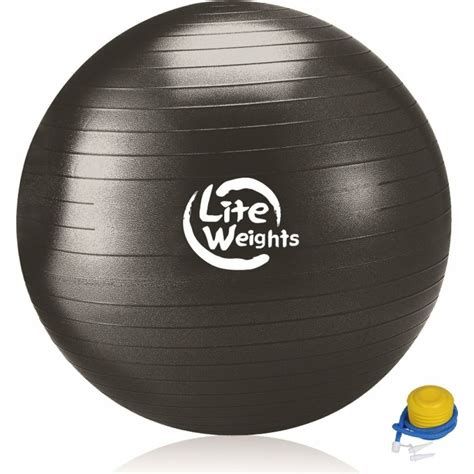 Гимнастический мяч Lite Weights 100 см, антивзрыв, ножной насос, черный ...