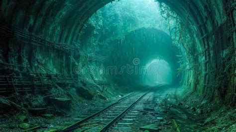 Scary Haunted Tunnel. the Haunting Whisper of Light at Tunnel S End Stock Illustration ...