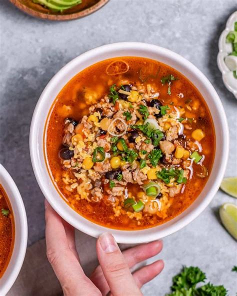 Easy Taco Soup Recipe With Ground Turkey Healthy Fitness Meals