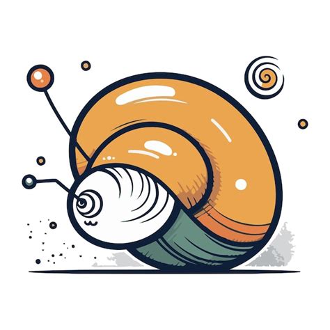 Ilustra O De Vetor De Caracol Em Estilo De Desenho Animado Isolado Em