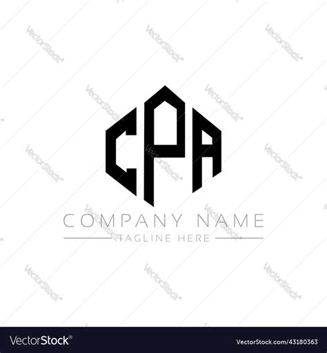 Cpa letter logo design with polygon shape Vector Image