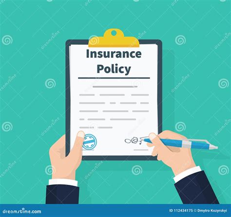 Insurance Policy Holding Clipboard In Hand Man Signature Form Claim