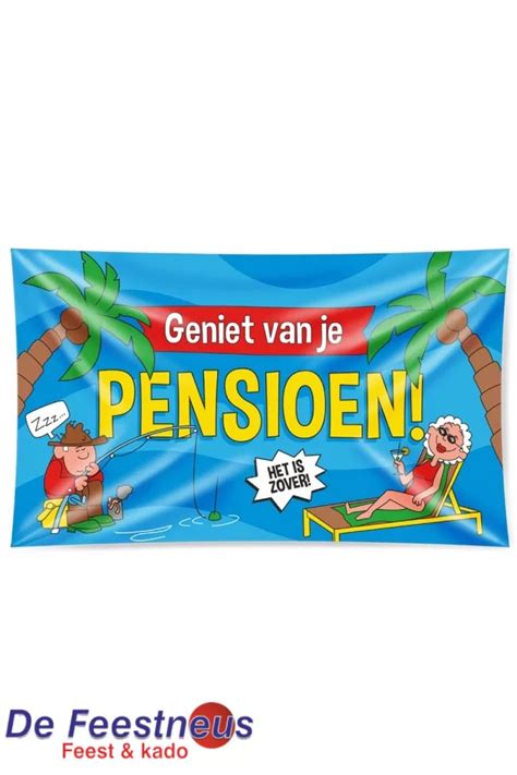 Gevelvlag Pensioen X Cm Cartoon De Feestneus Feest En Kado