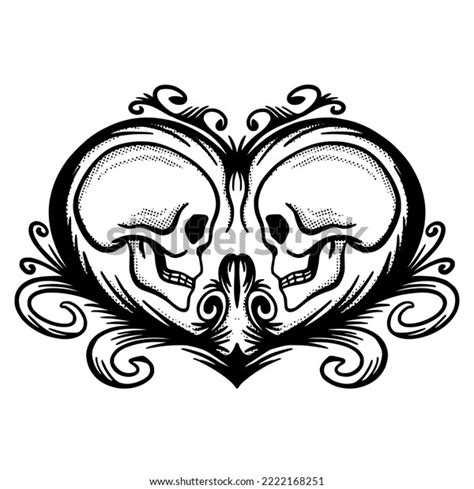 Skull Couple Illustration Hand Drawn Sketch Stock Vector (Royalty Free ...