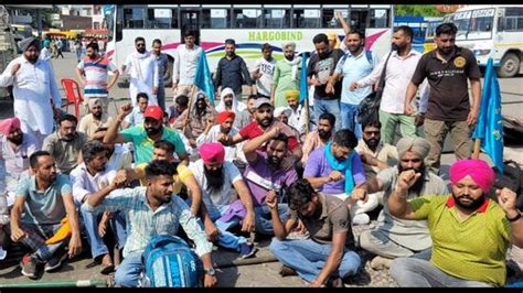 Punjab Roadways Prtc Contractual Staff On Indefinite Strike For Pay