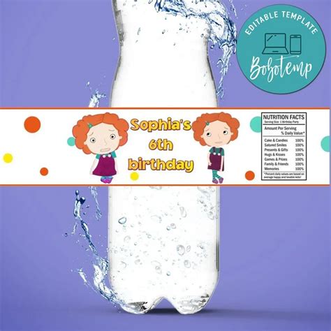 Nina Needs To Go Birthday Water Bottle Label Template Createpartylabels