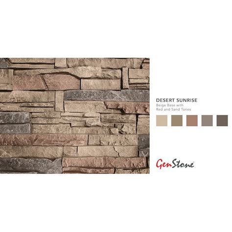 Genstone Stacked Stone Sample 1 Sq Ft Desert Sunrise Faux Stone Veneer In 2023 Faux