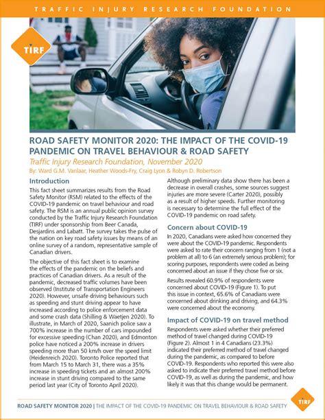 Tirf Reports On The Impact Of The Covid 19 Pandemic On Travel Behaviour