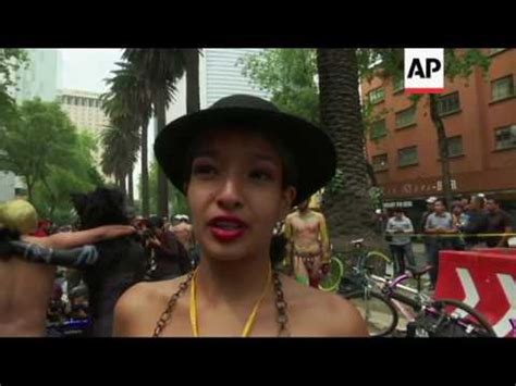 Hundreds Take Part In Mexico Naked Bike Day YouTube