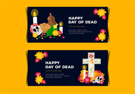 Day of Dead Banner Vectors 125124 Vector Art at Vecteezy