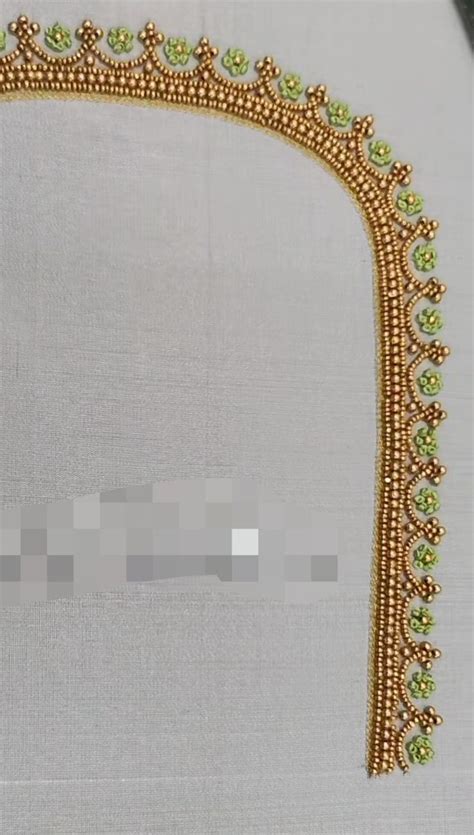 simple aari neck designs  blouses minimal aari work blouse design
