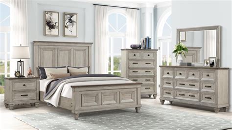 Mariana Queen Panel Bed Set - Off White | Home Furniture