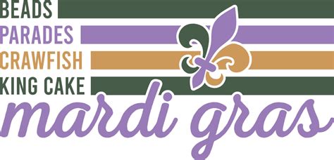 Beads Parades Crawfish King Cake Mardi Gras Free Svg File For Members